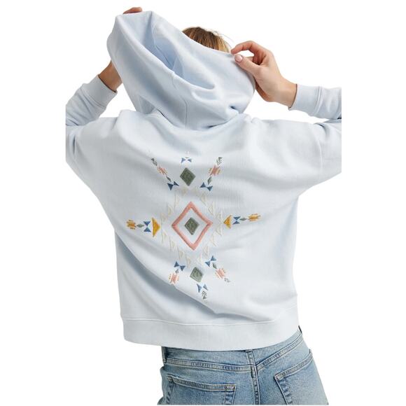 Lucky Brand Geo Embroidered Zip-Up Hoodie - Size Medium - Picture 1 of 8